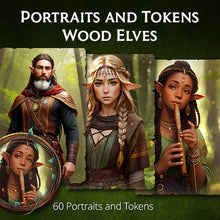 Load image into Gallery viewer, Portraits and Tokens - Wood Elves