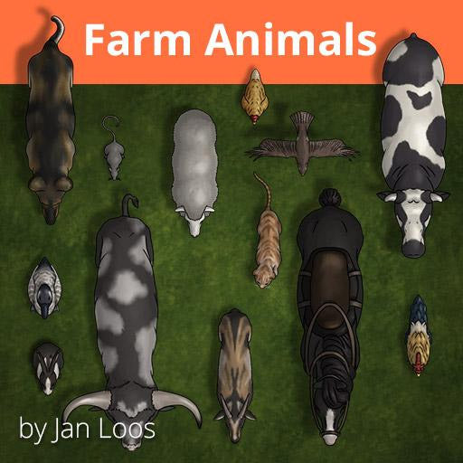 Farm Animals Token Pack – Jan Loos - Tabletop RPG Creations