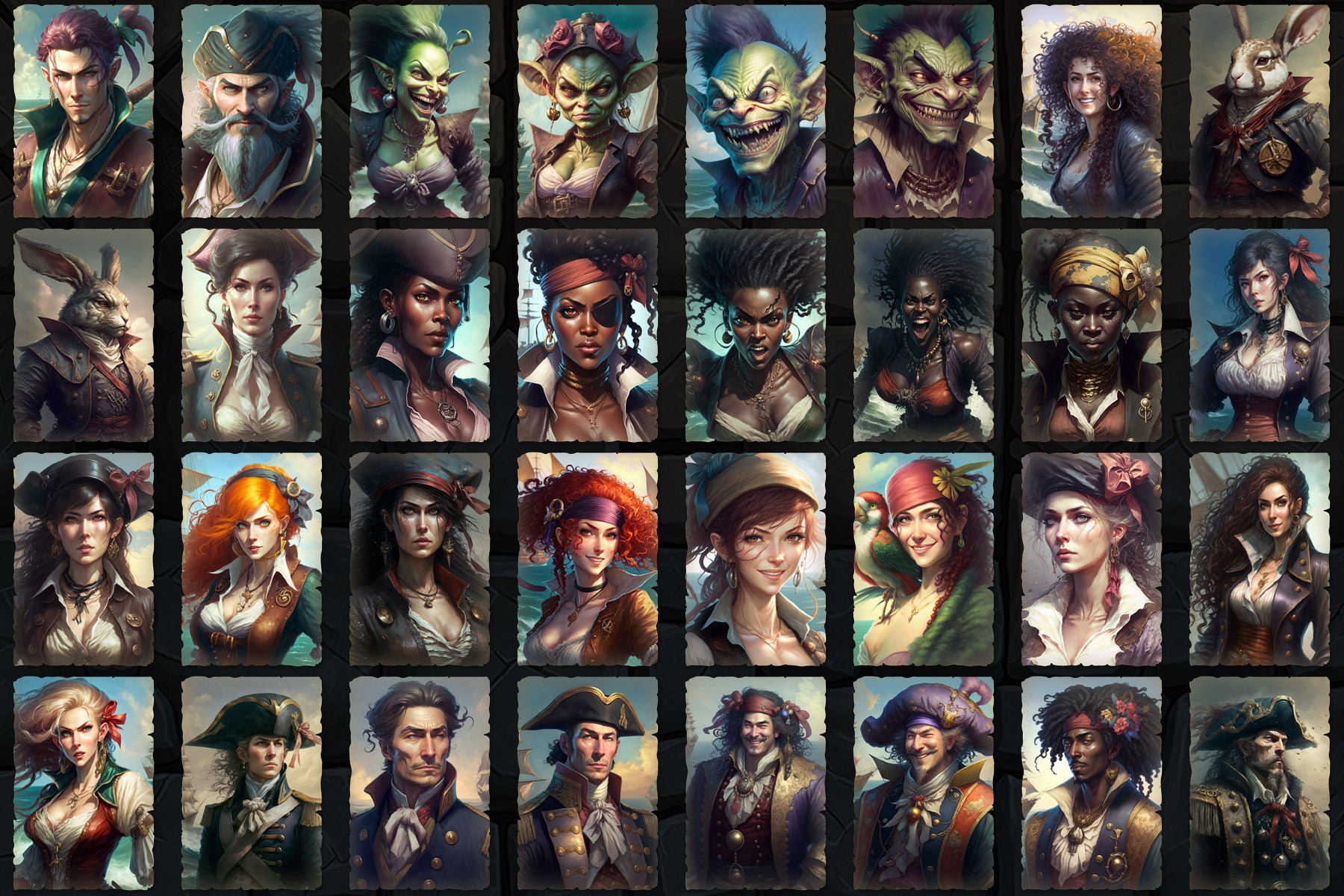 Portraits and Tokens - Pirates